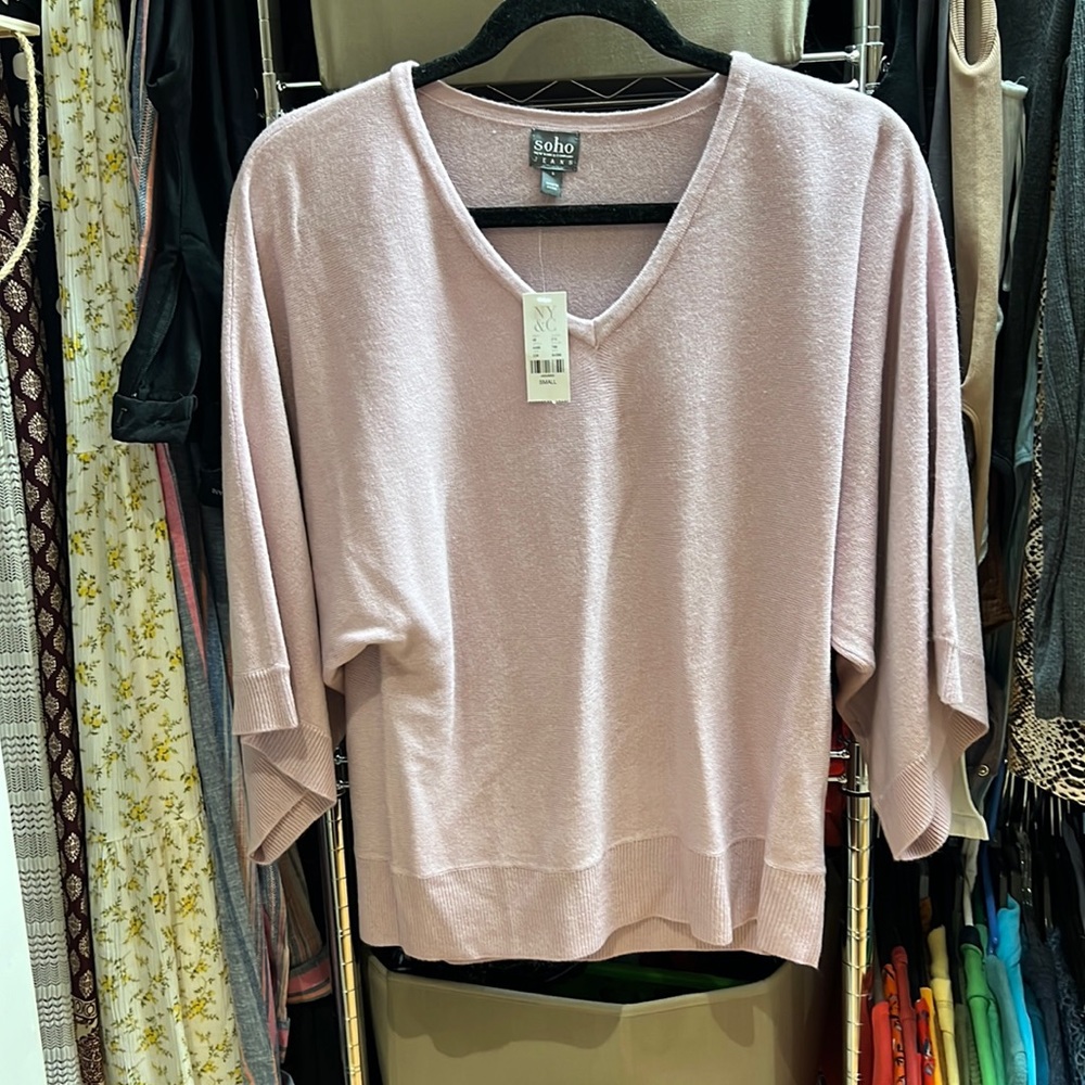 light pink sweater new w tags size small